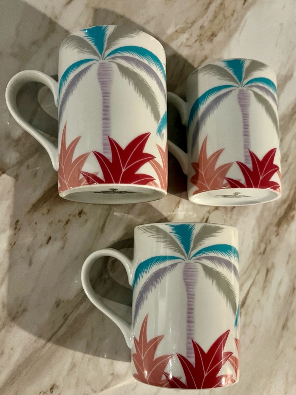 Fitz and Floyd Las Palmas Fine Porcelain Mugs (3)